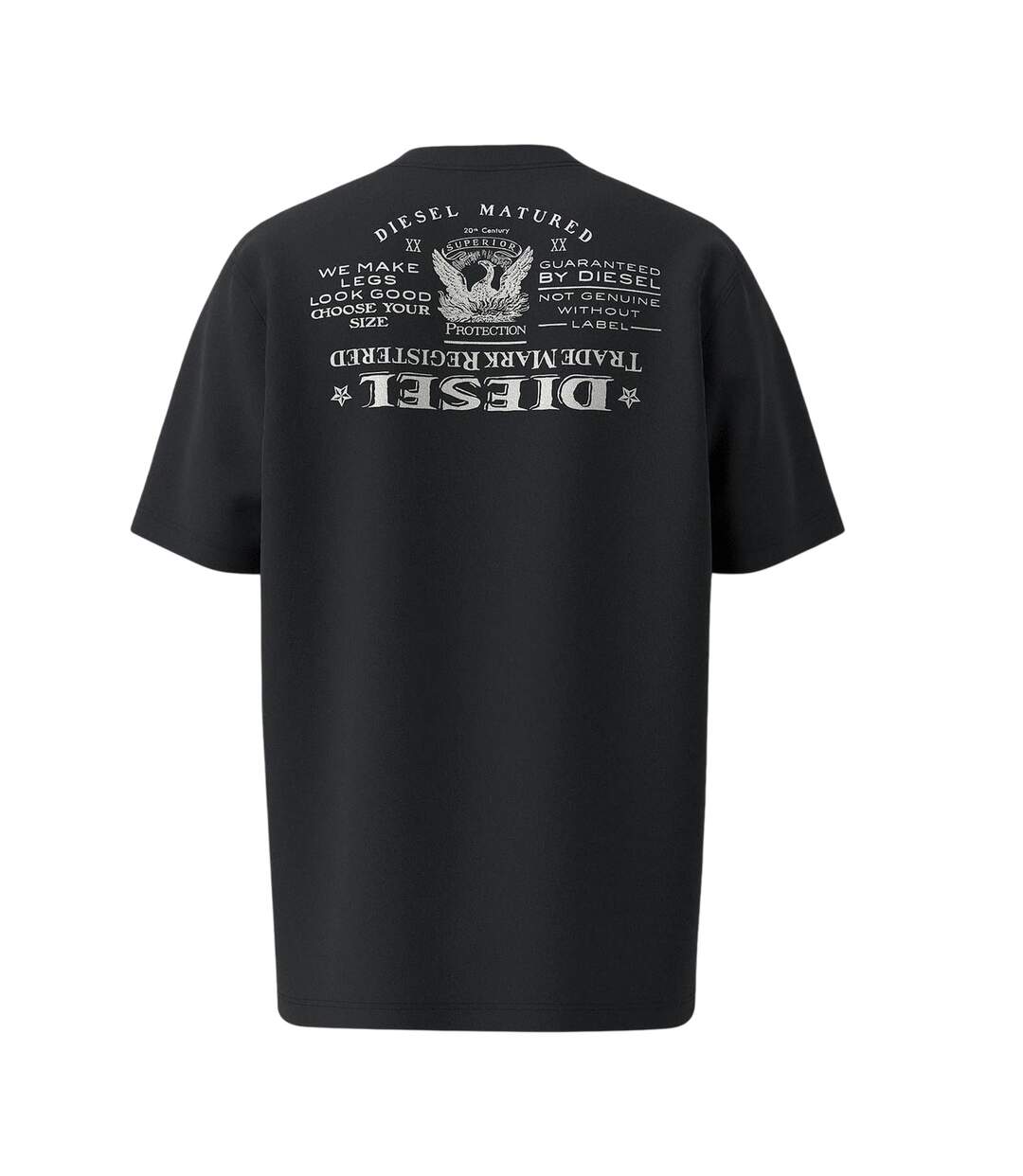 T-shirt Motif/style À L'envers Homme Noir Diesel-2
