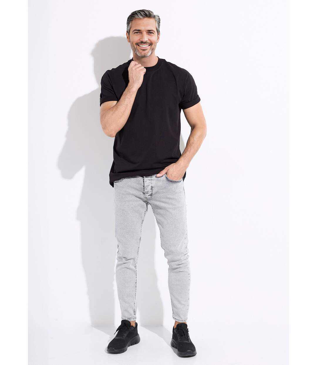 Jean 5 poches slim délavé, coupe slim-3