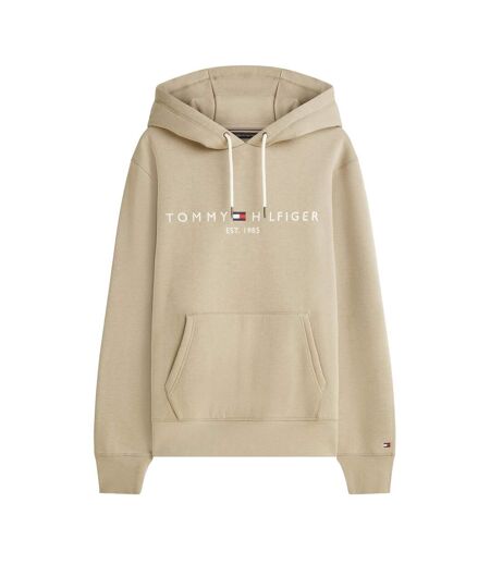 Mens Logo Hoodie Beige Tommy Hilfiger