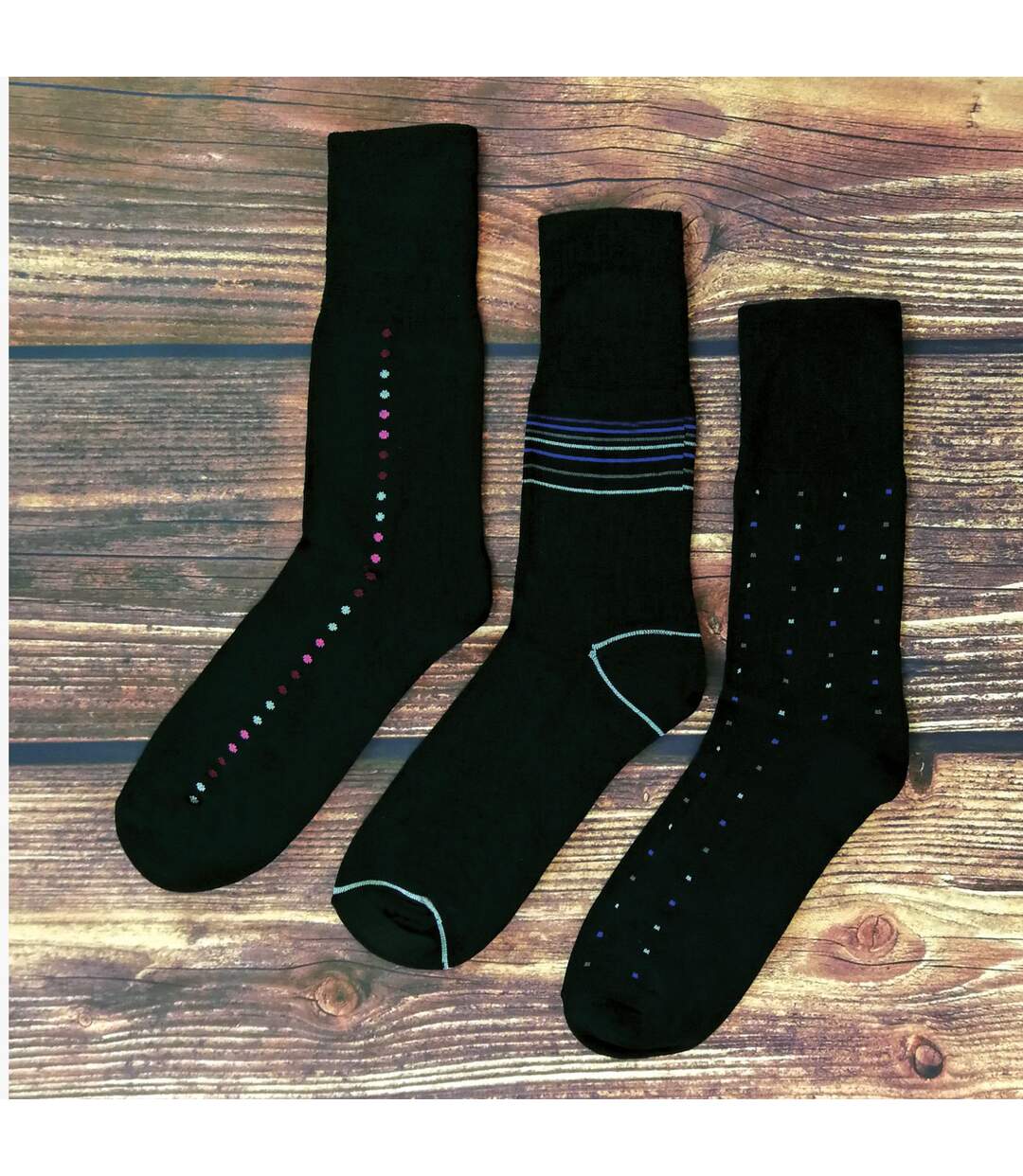3 Pack Mens Antibacterial Anti Sweat Bamboo Socks With Non Elastic Top-4