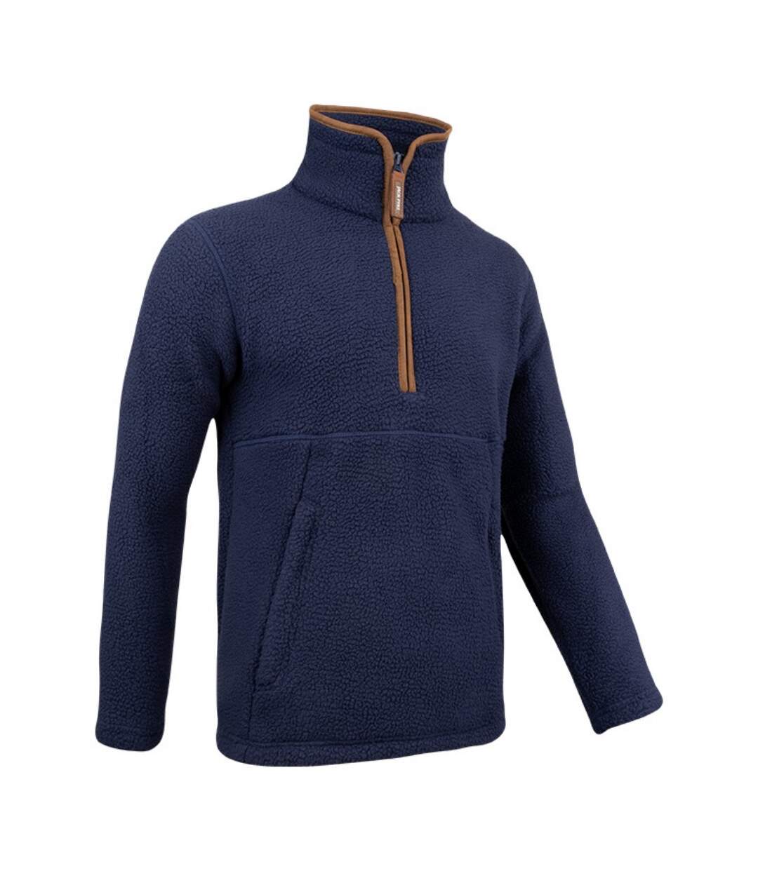 Mens Sherpa Fleece Half Zip Pullover Navy Jack Pyke-3