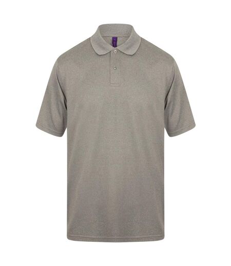 Henbury Mens Coolplus® Pique Polo Shirt (Heather Grey) - UTRW635