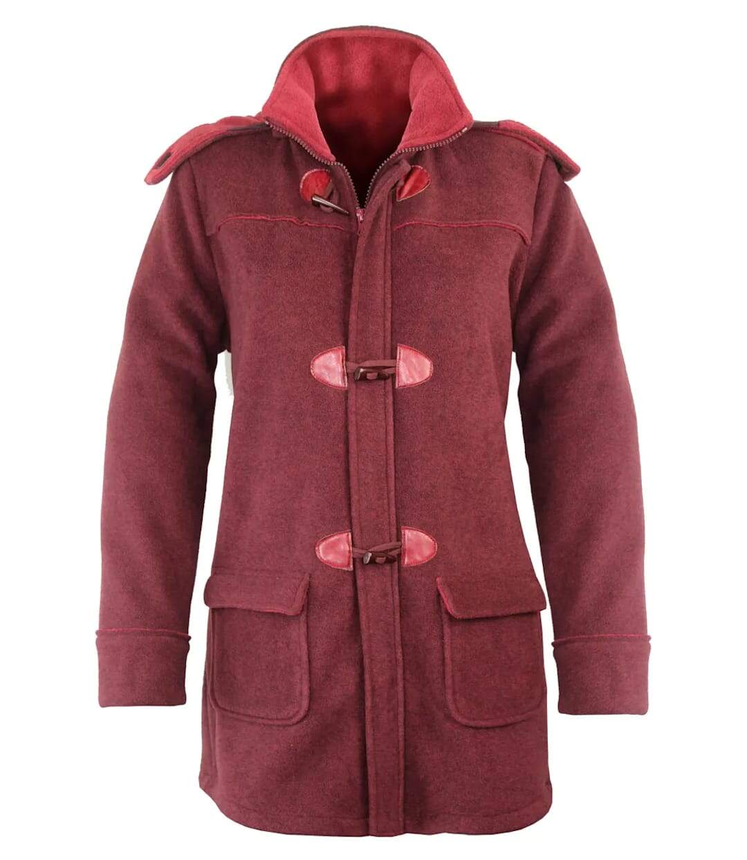 Manteau Polaire Femme style Caban SLOVENIE1B MAYFLOWER – Bordeaux-2