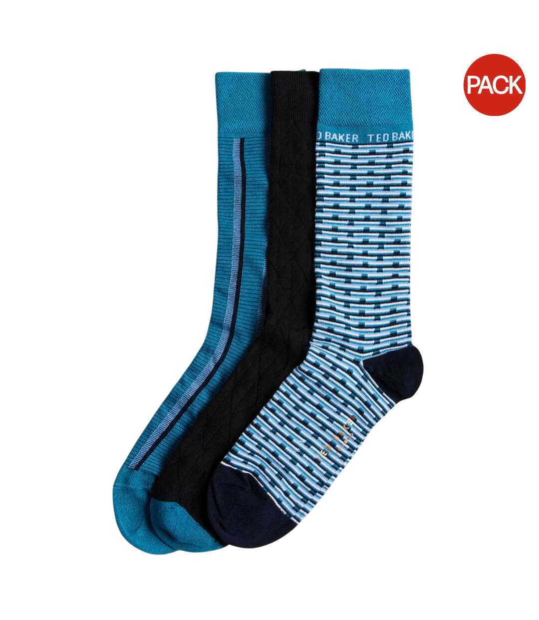 Chaussettes focus homme bleu / noir Ted Baker-1