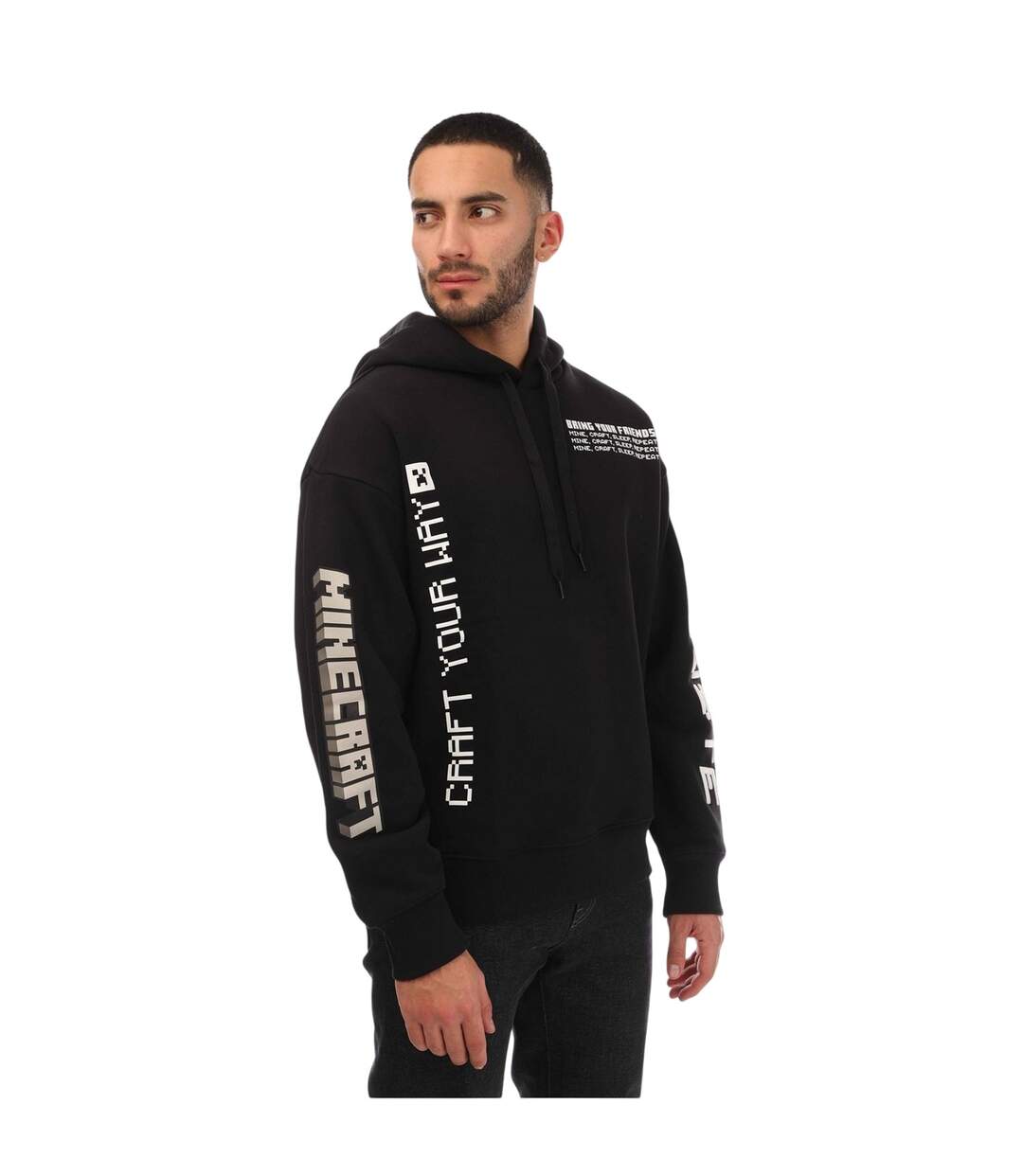 Mens Minecraft Loose Hoodie Black Lacoste-1