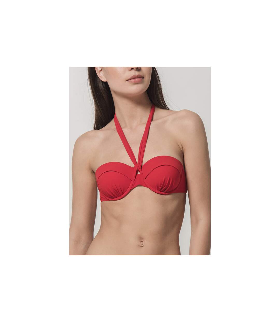 Haut maillot de bain bandeau préformé Blue Sense Luna Splendida rouge-1