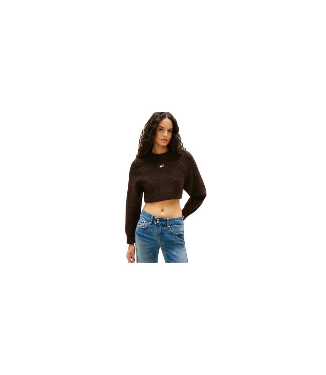 Pull Manches Raglan Femme Marron Clair Tommy Jeans-1