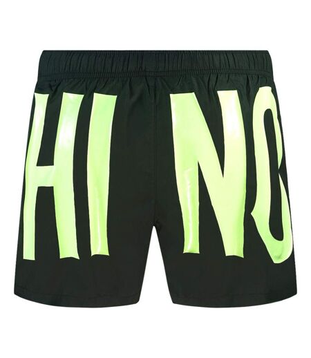 Short De Bain Motif Logo Homme Jaune Noir Moschino