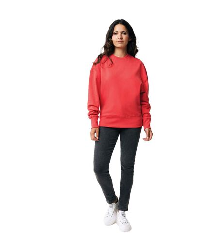 Unisex adult kruger recycled cotton crew neck relaxed fit sweatshirt luscious red Iqoniq