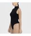 Ladies Essentials Sleeveless Turtleneck Bodysuit Sculpting Recycled Stretch Fit-3