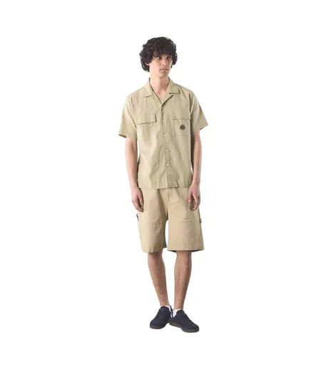 Chemise Manches Courtes Homme Taupe Pretty Green