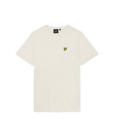 Mens textured stripe t-shirt chalk Lyle & Scott