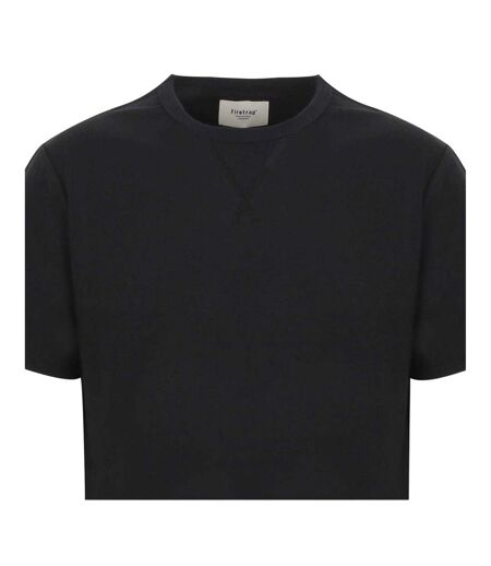 Mens Logo Crew Neck Regular Short-sleeved T-shirt Black Firetrap