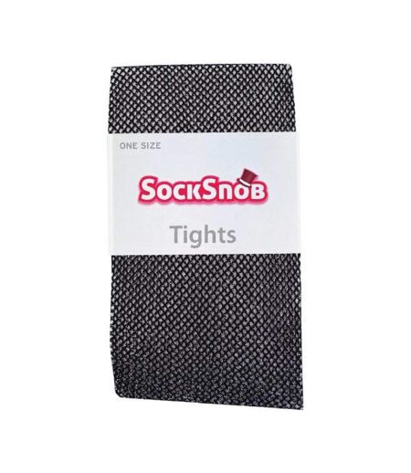 Collants résille taille haute pour femme avec paillettes