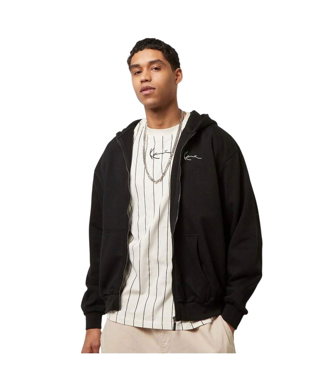Veste À Capuche Motif/style Signature Essential Homme Noir Karl Kani-1