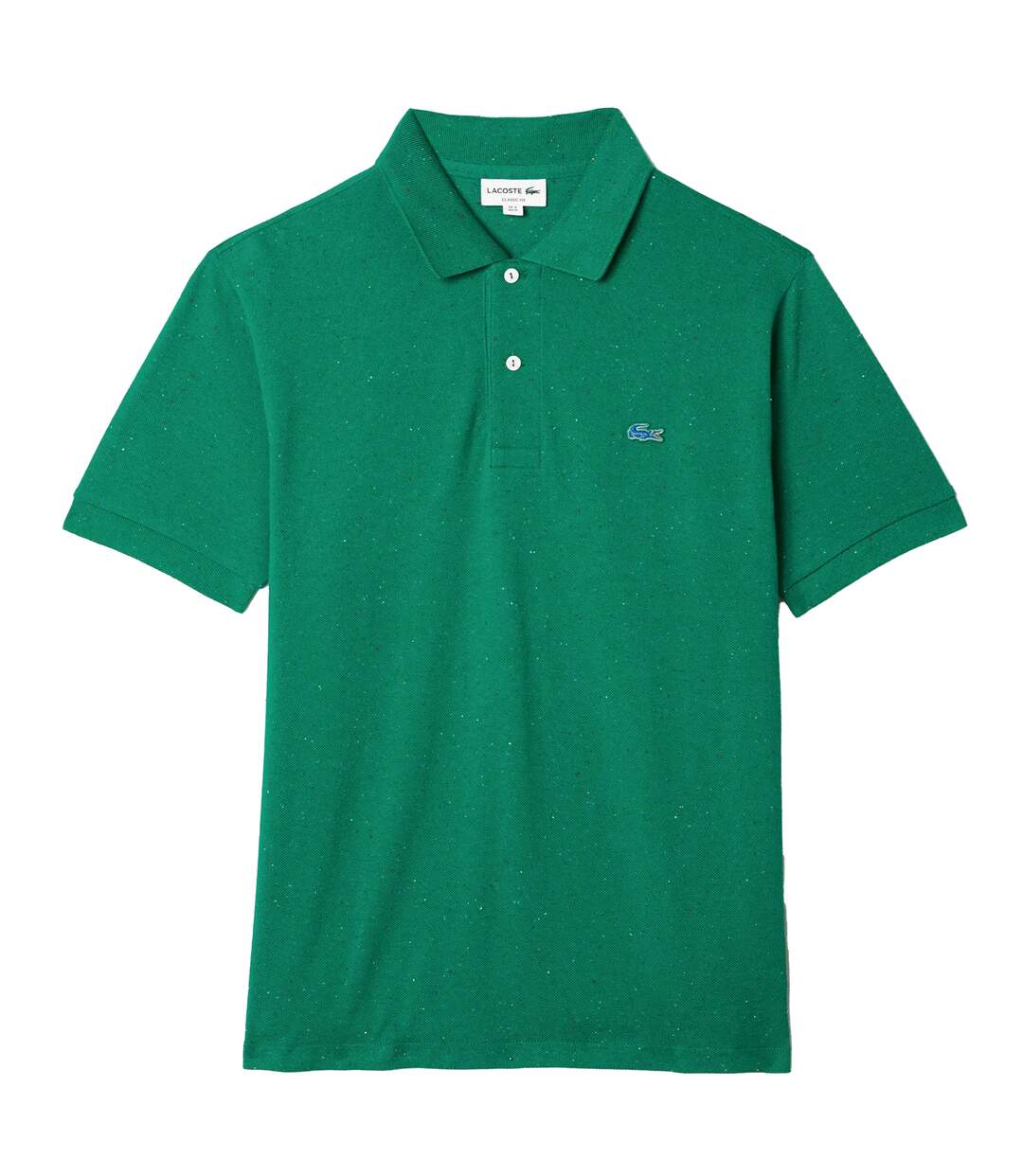 Mens Speckle Cotton Pique Classic Polo Shirt Green Lacoste-1