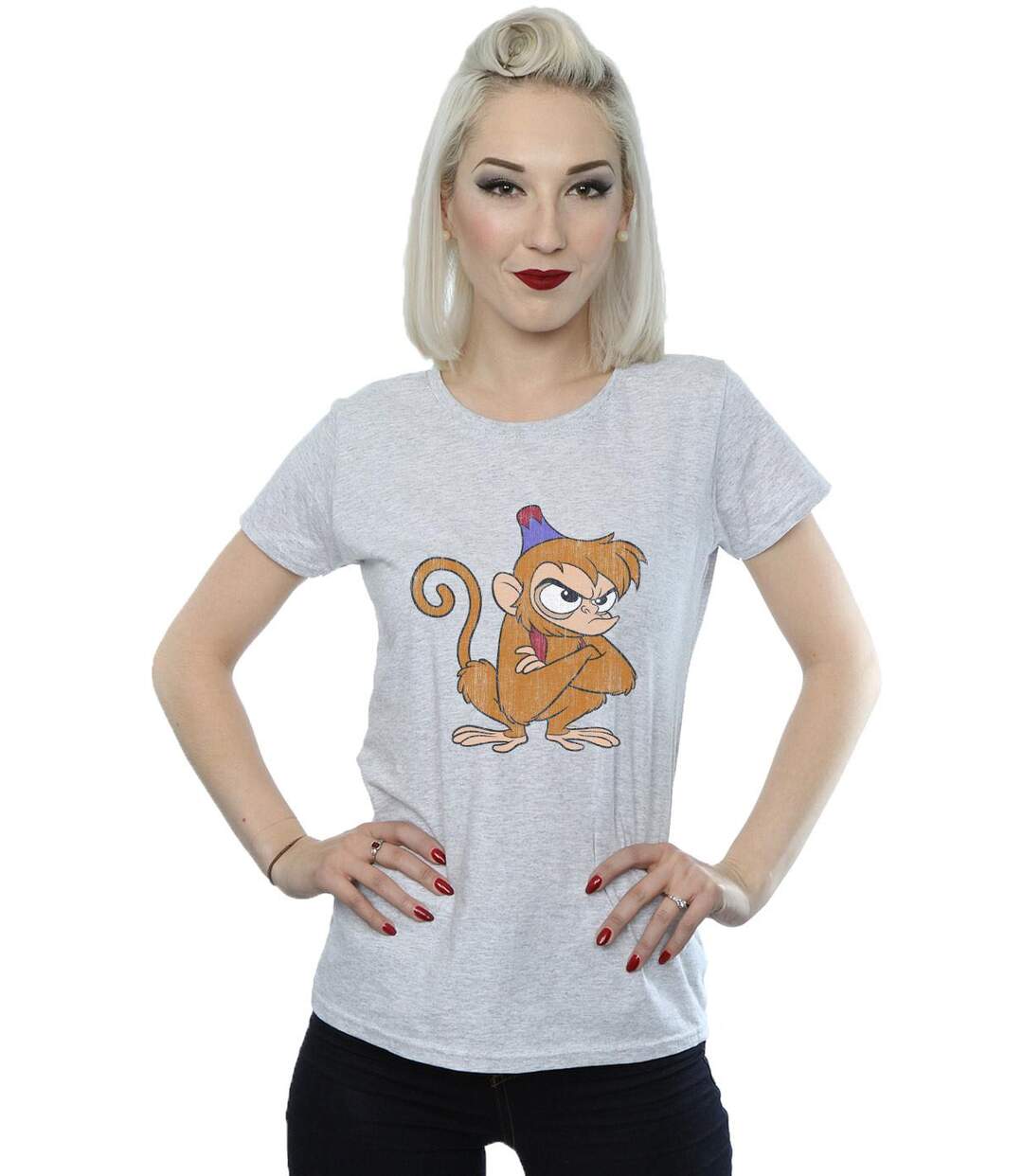 Disney - T-shirt ALADDIN CLASSIC ANGRY ABU - Femme (Gris chiné) - UTBI15451-2