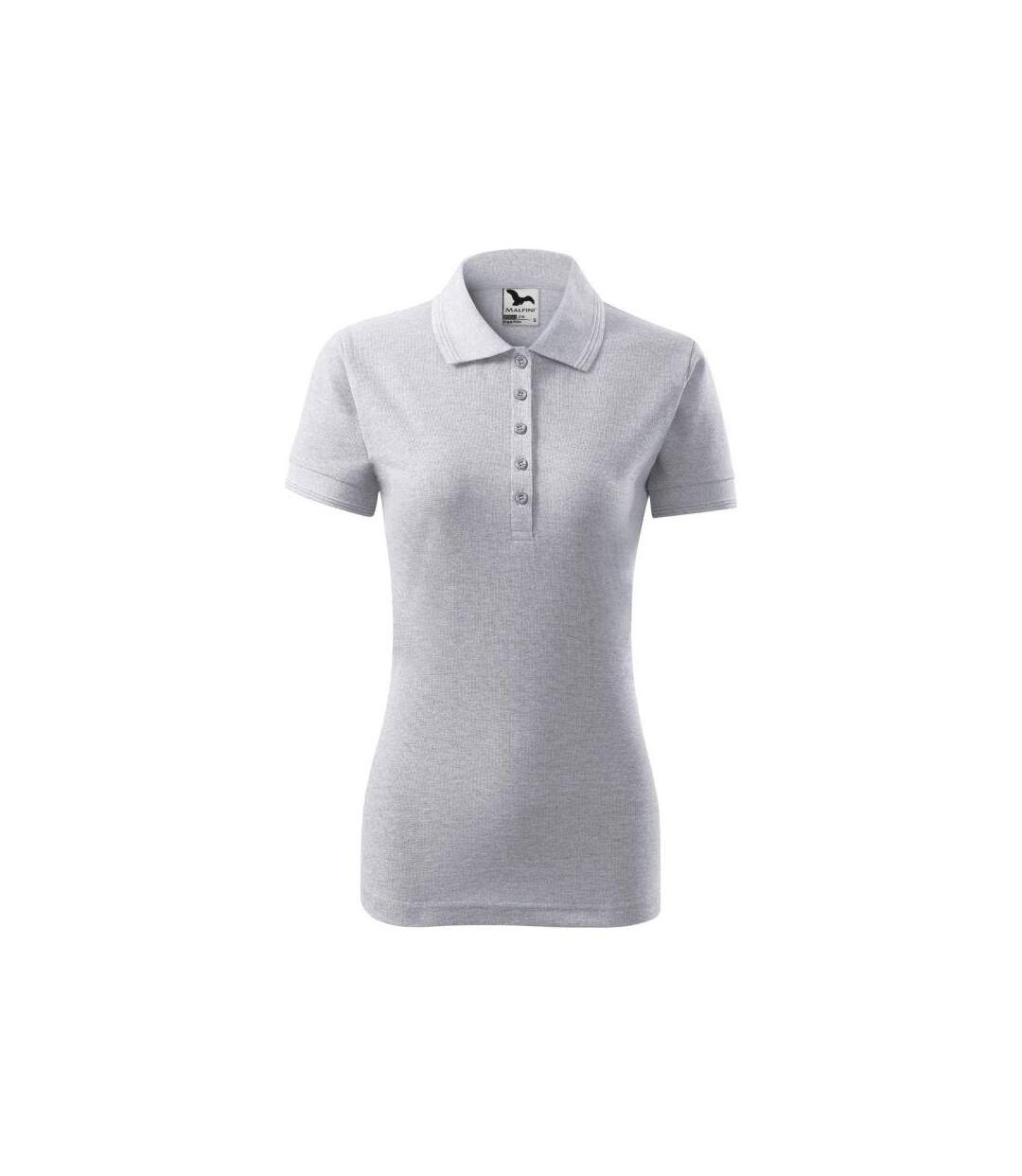 Womens/ladies Pique Polo Shirt Light Grey Malfini-2
