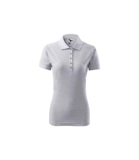 Womens/ladies Pique Polo Shirt Light Grey Malfini
