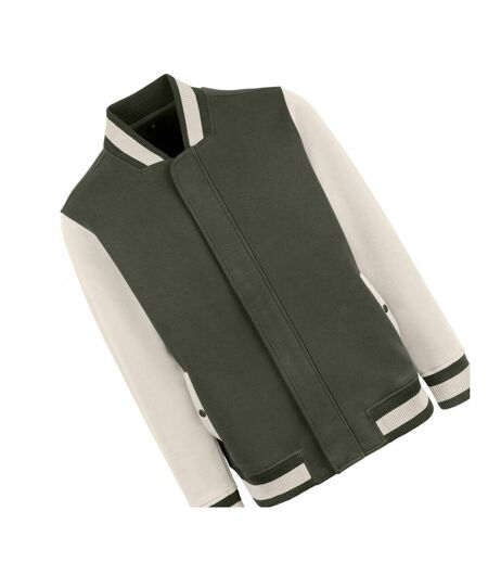 Blouson D'université Premium Homme Olive Beige Gris HRM