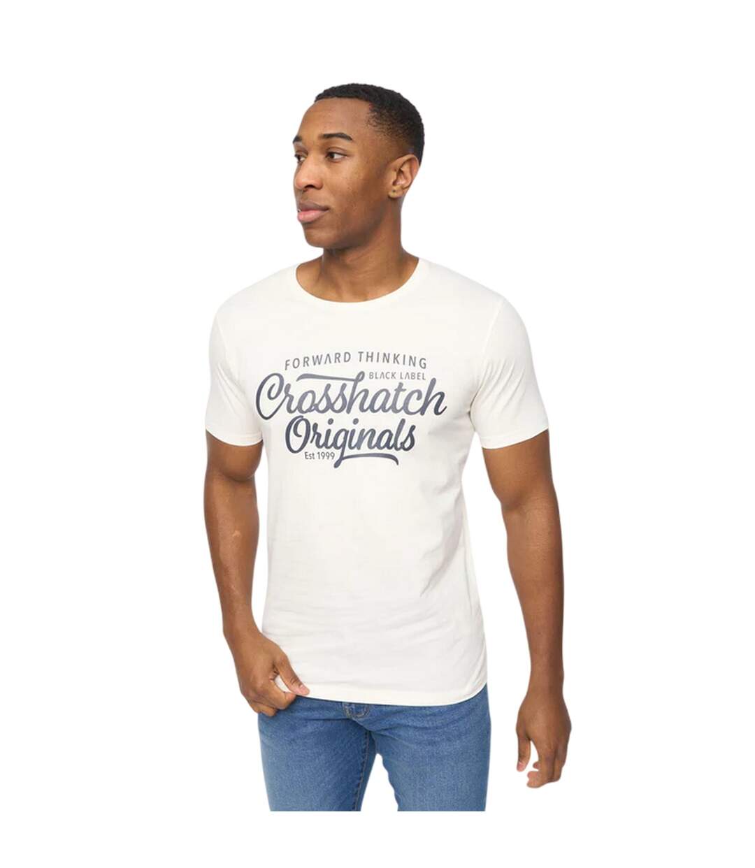 Pack Of 5  Mens College Theme T-shirt  Navy White Blue Grey Crosshatch-3