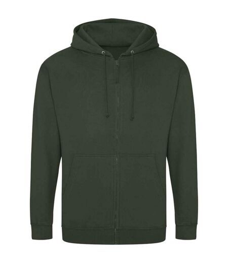 Mens full zip hoodie forest green Awdis