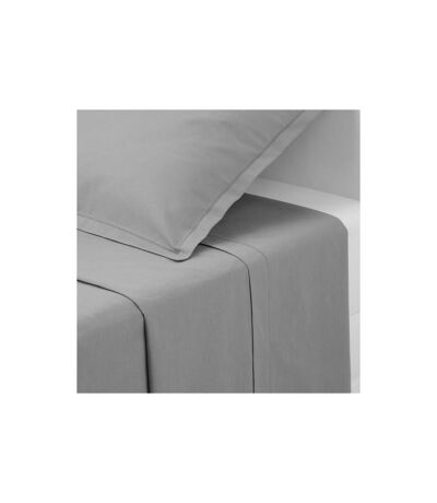 Drap Plat 1 Personne Percale 180x290cm Gris