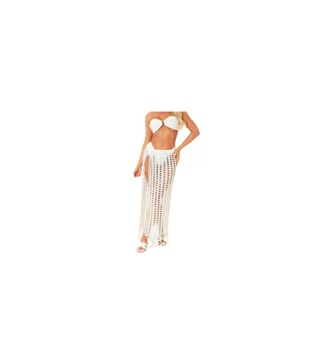 Jupe Longue Femme Crème Missy Empire