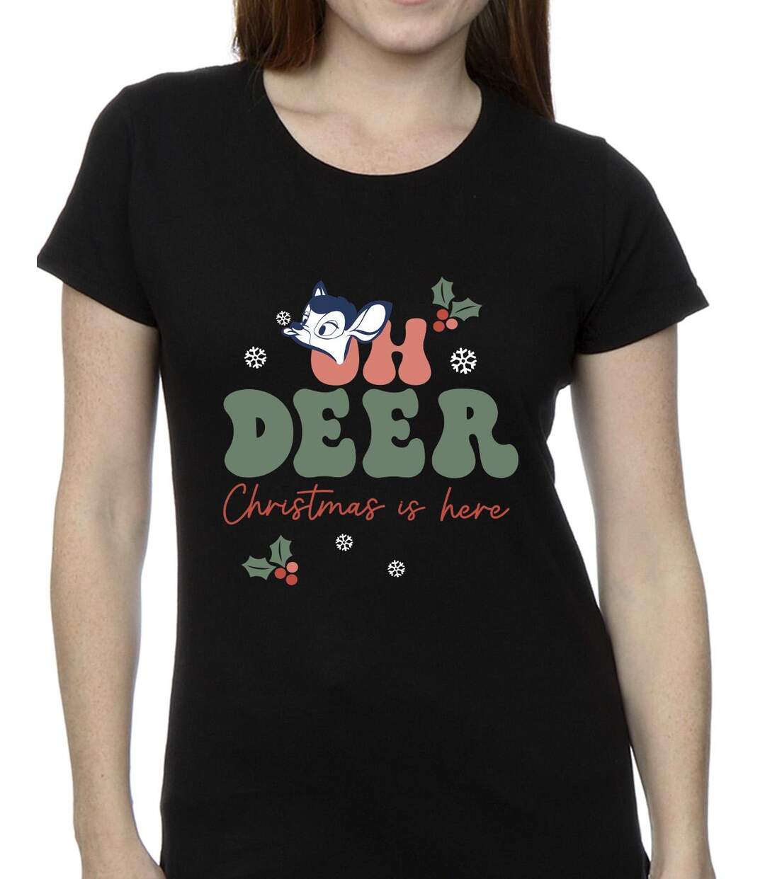 Disney T-shirt en coton Femmes/Dames Bambi Oh Deer (Noir) - UTBI10279-3