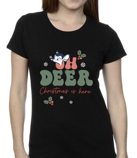 Disney T-shirt en coton Femmes/Dames Bambi Oh Deer (Noir) - UTBI10279