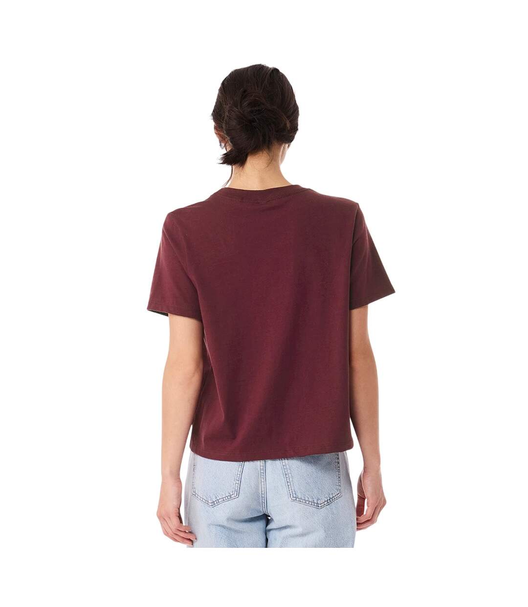 T-shirt Femme Bordeaux Foncé Bella + Canvas-4