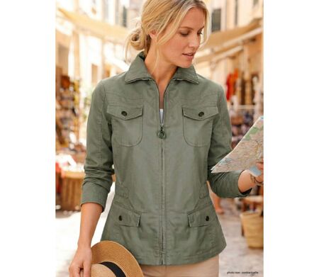 Veste Saharienne Femme Mayflower Manga1 Kaki