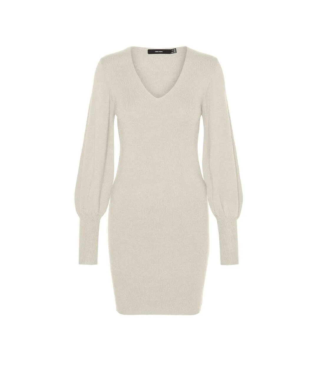 Robe pull beige clair femme vero moda holly-1
