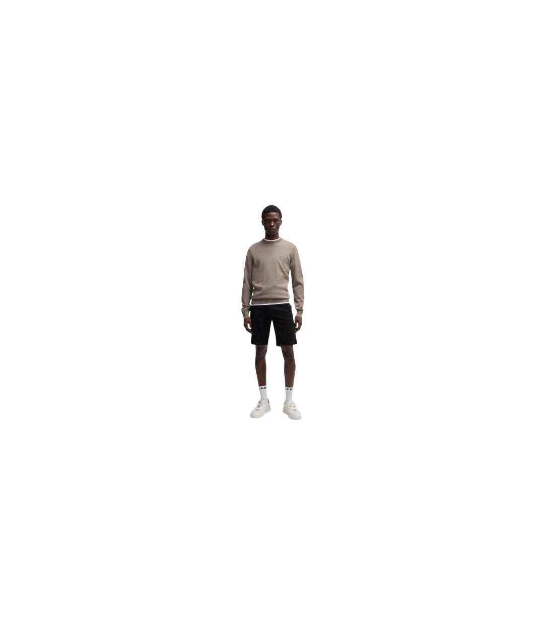 Mens Slim Chino Shorts Black Boss-1