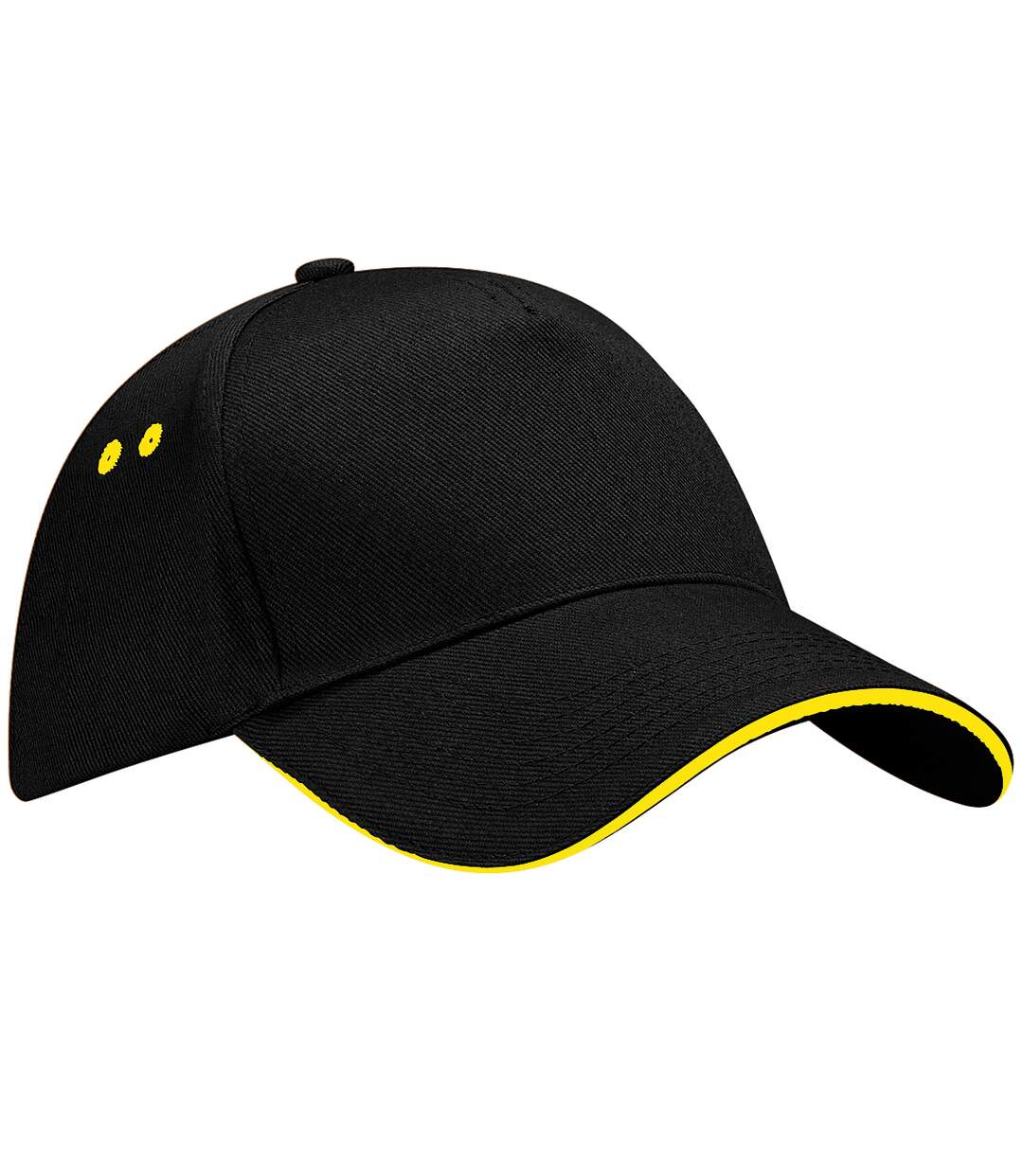 Casquette 100% coton adulte unisexe noir/jaune Beechfield-1