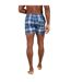 Mens Checked Swim Shorts Blue White Brave Soul-2