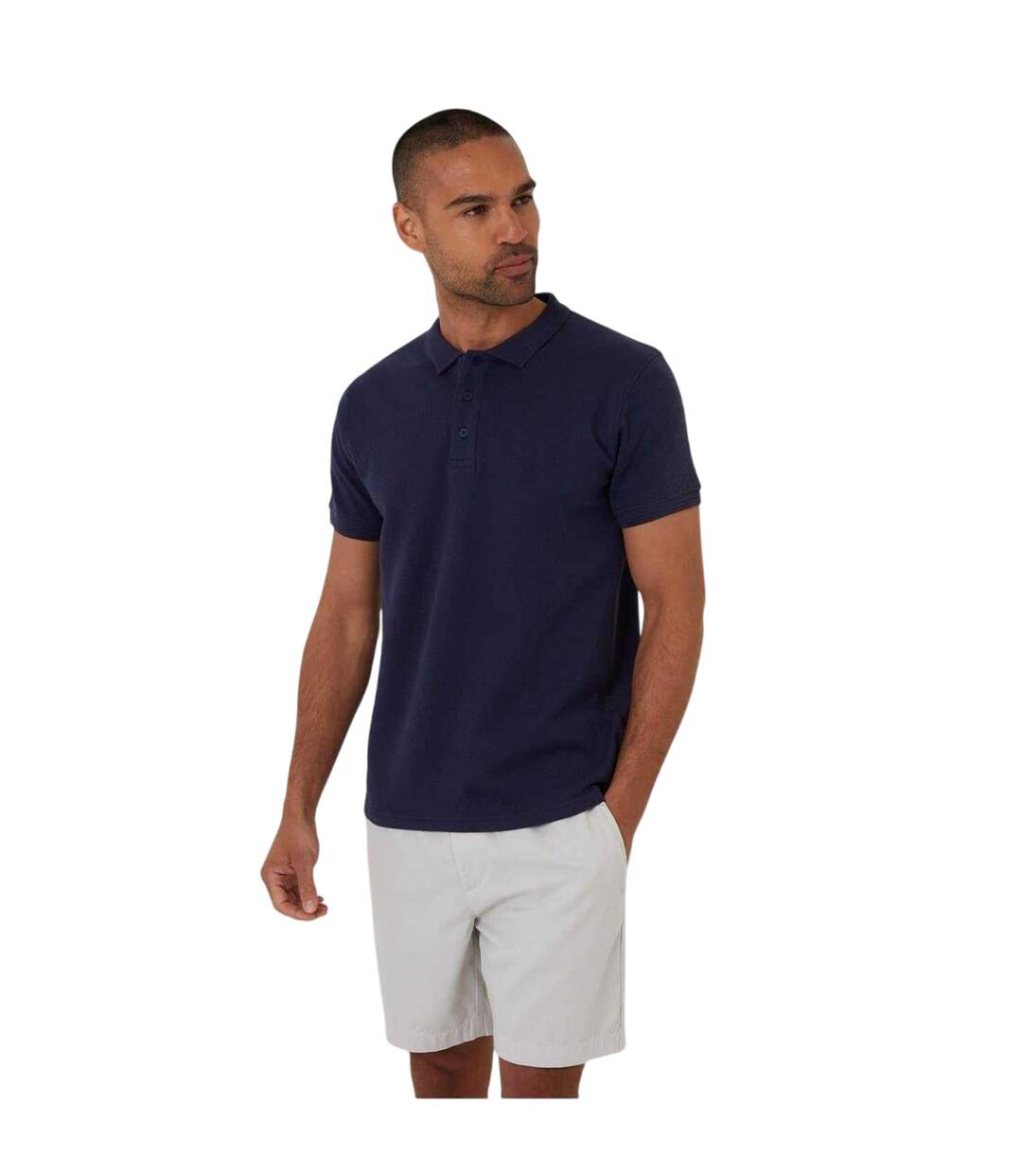 Polo Manches Courtes Rocco Homme Bleu Marine Threadbare-2