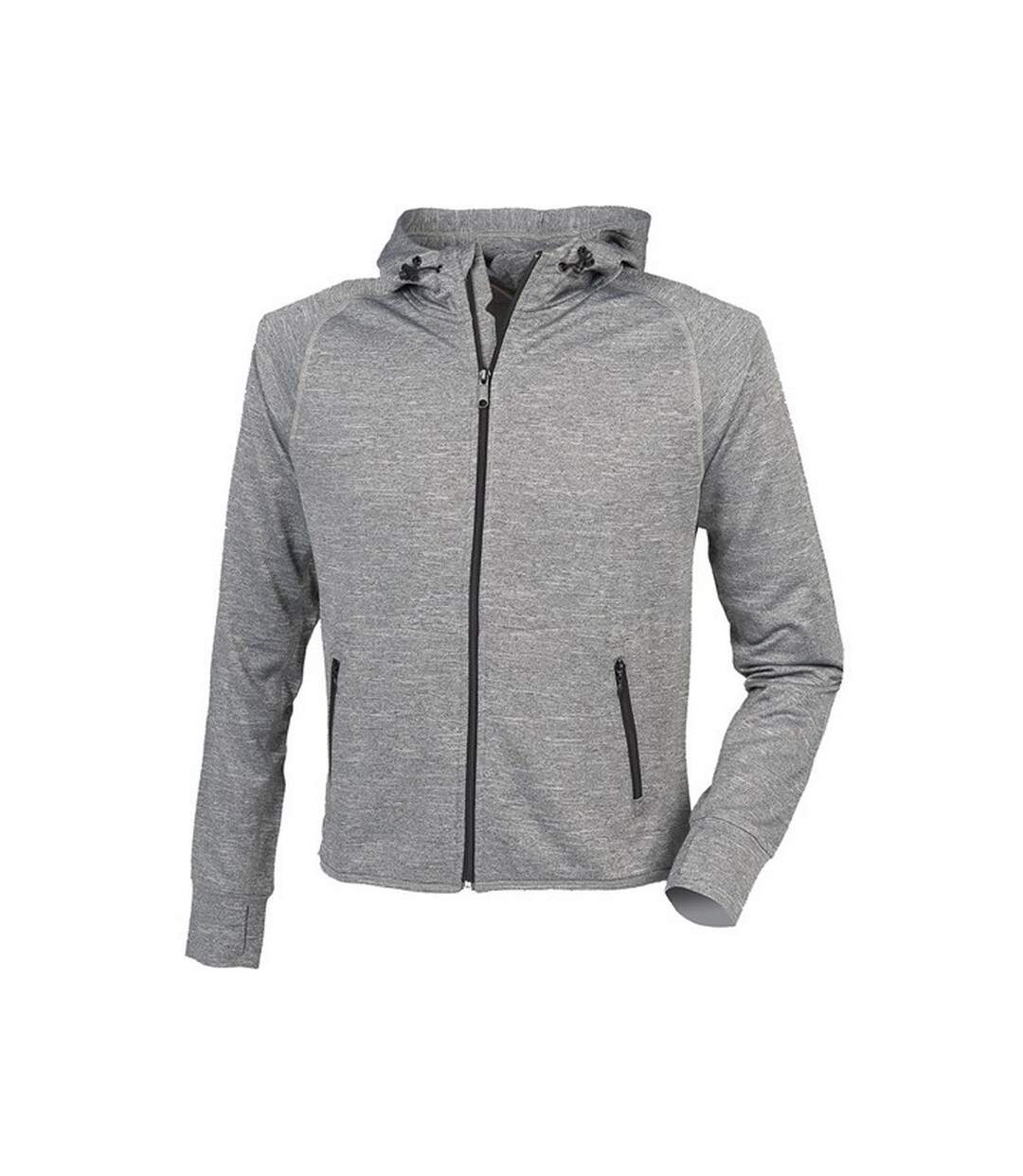 Sweat à capuche homme gris chiné Tombo-1