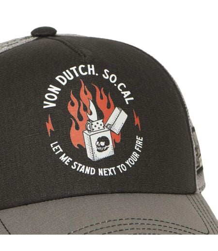 Casquette trucker avec filet souple effet bamboo avec print Crew Vondutch