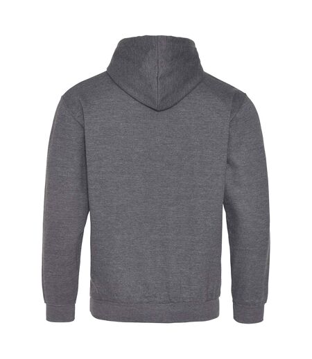 Awdis Varsity Hooded Sweatshirt / Hoodie (Charcoal/ Burgundy) - UTRW165