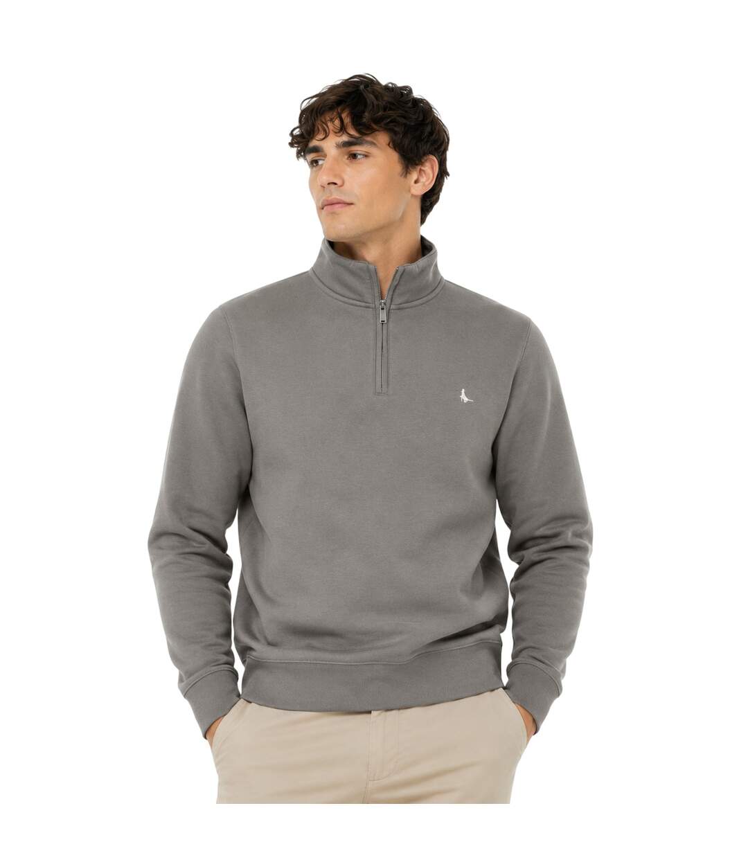 Mens Barchester Quarter Zip Sweatshirt Slate Jack Wills-3