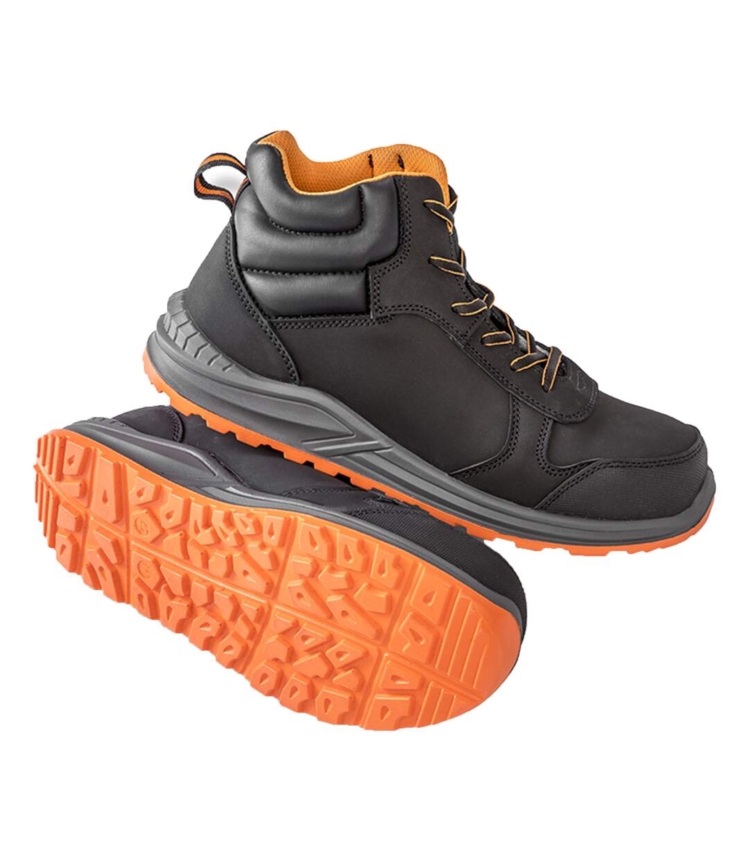 Unisex adult stirling nubuck safety boots black/grey/orange WORK-GUARD by Result-2