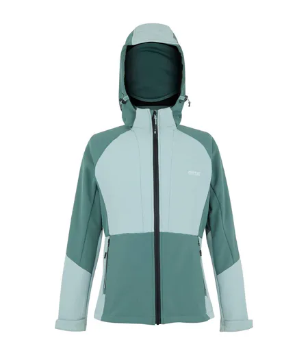 Veste Softshell Imperméable Et Cintrée Desoto Femme Turquoise Pastel Foncé Vert De Gris Regatta