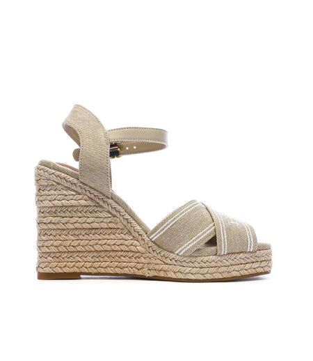 Sandales compensées beiges femme tommy hilfiger fw0fw08668