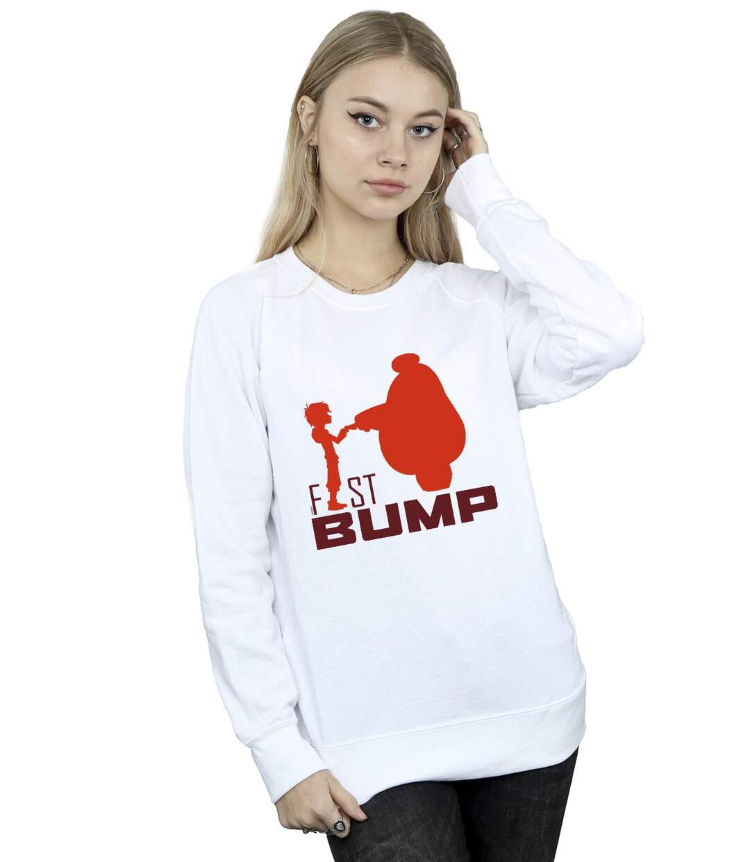 Disney Sweatshirt Big Hero 6 Womens/Ladies Baymax Fist Bump Cutout (Blanc) - UTBI11693-2