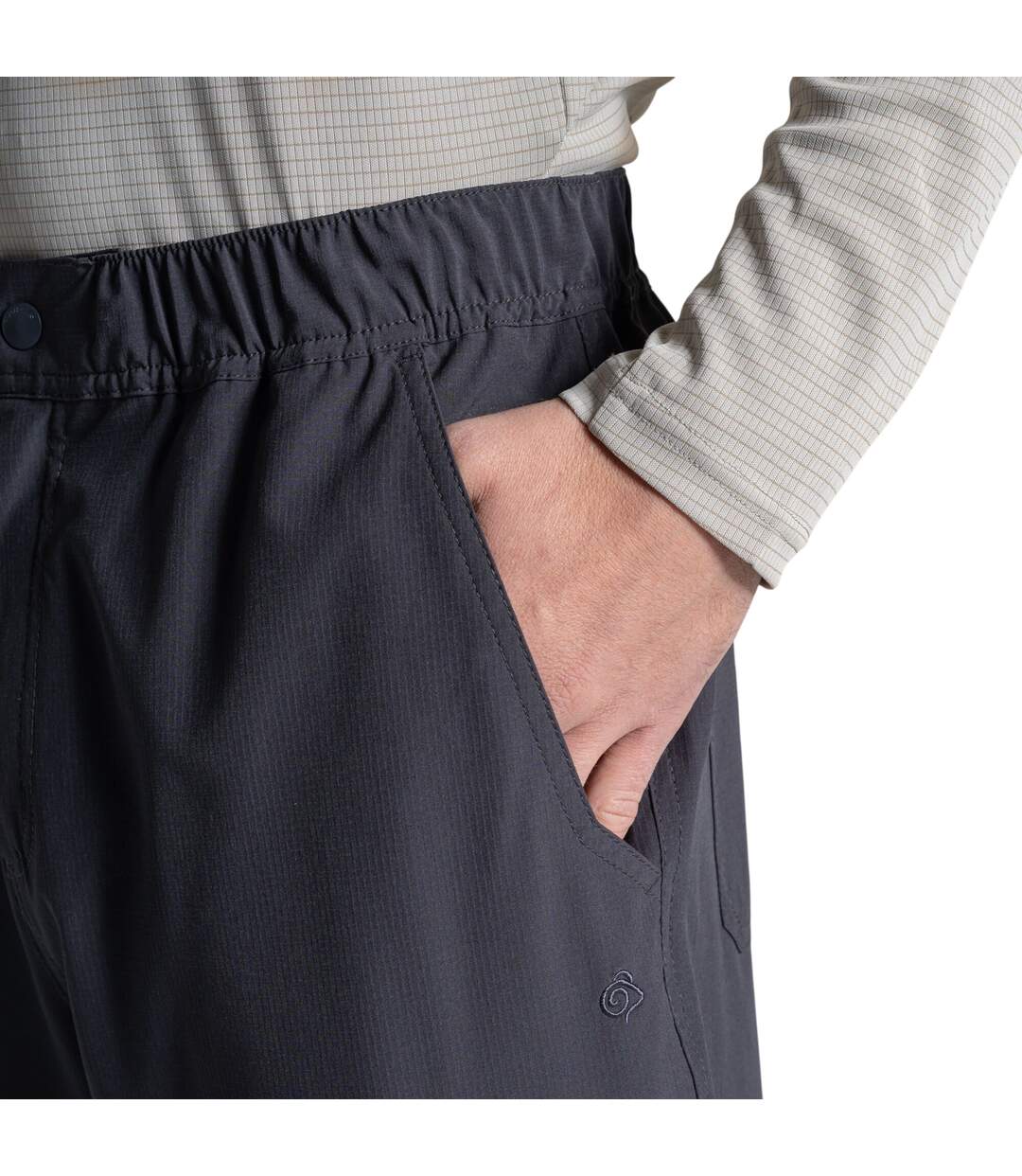 Pantalon Uni À Taille Haute Élastiquée Socco Homme Anthracite Craghoppers-3