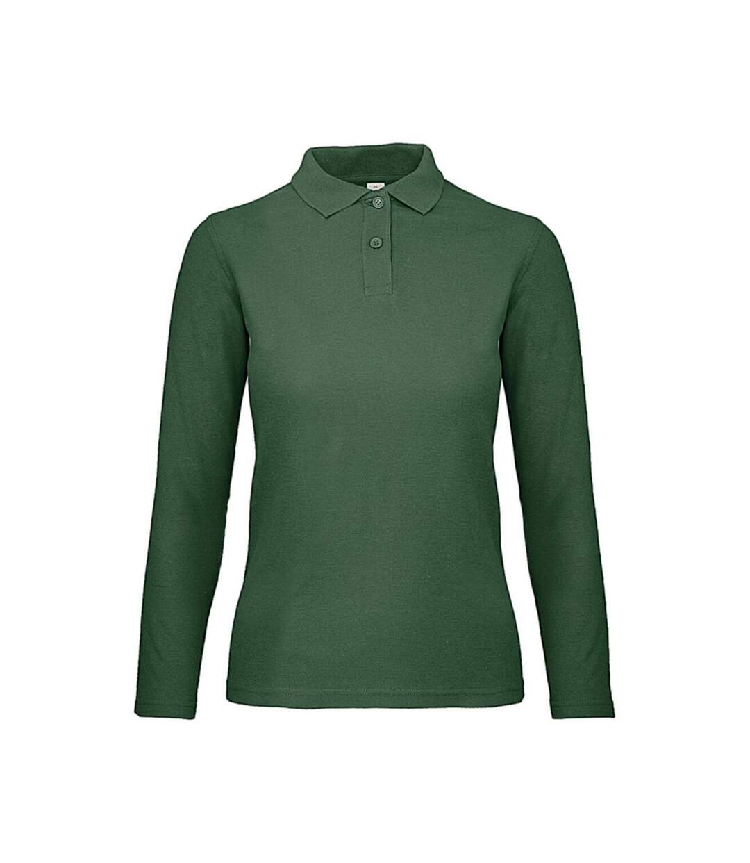 Polo Manches Longues Id.001 Femme Vert Bouteille B&C-1