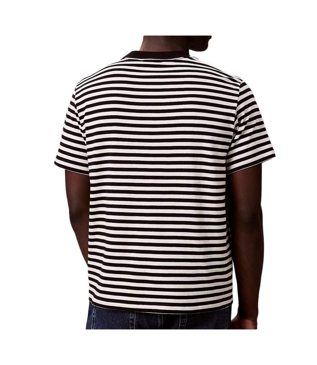 T-Shirt à rayure noir/écru homme calvin klein jeans 20s stripe-2