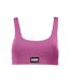 Womens/ladies Stripe Scoop Neck Bikini Top Pink Puma-1