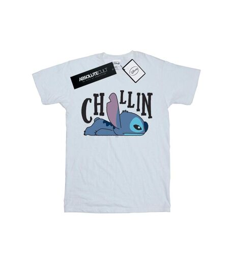 Disney Femmes/Les femmes Lilo And Stitch Chillin Cotton Boyfriend T-Shirt (Blanc) - UTBI49490
